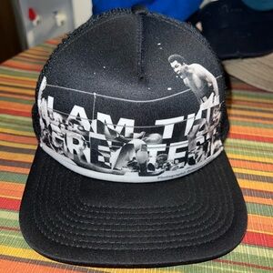 Muhammad Ali Black Graphic Mesh Cap